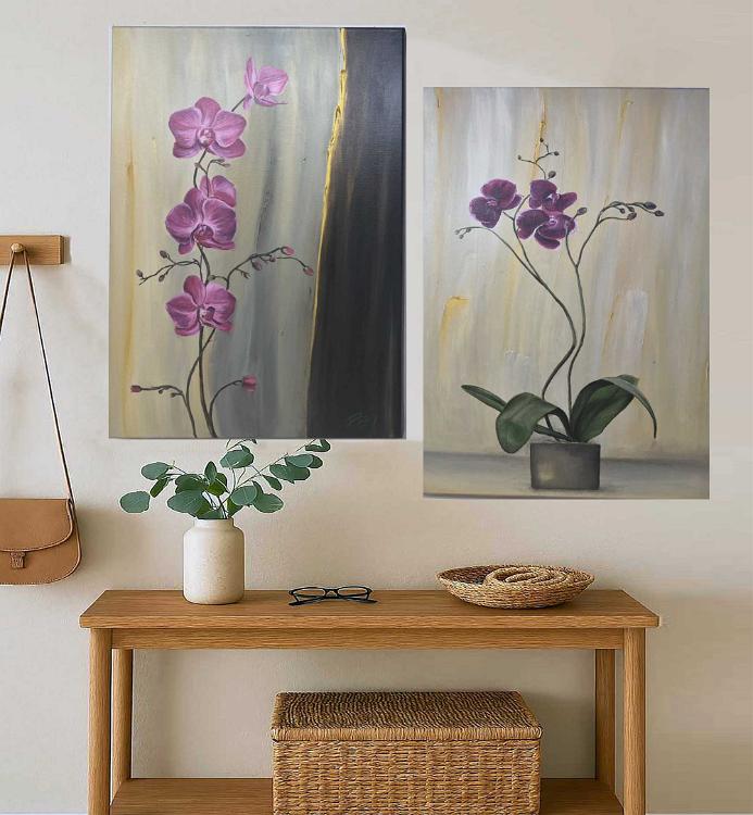 Orquídeas moradas - 100 x 70 cm