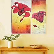 Lirios rojos- 70 x 70 cm