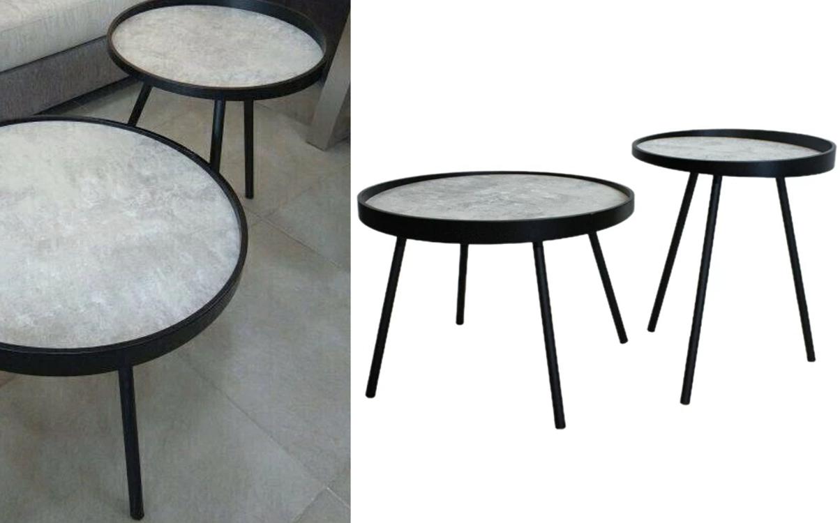 Set Duo madera simil Piedra - 60 x 43 cm y 46 x 55 cm
